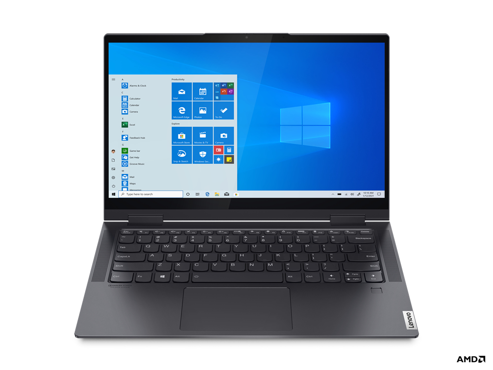 Lenovo Yoga 7 14ACN6 AMD Ryzen™ 5 5600U Hybrid (2-in-1) 35.6 cm (14") Touchscreen Full HD 8 GB LPDDR4x-SDRAM 256 GB SSD Wi-Fi 6 (802.11ax) Windows 11 Home UK English Grey