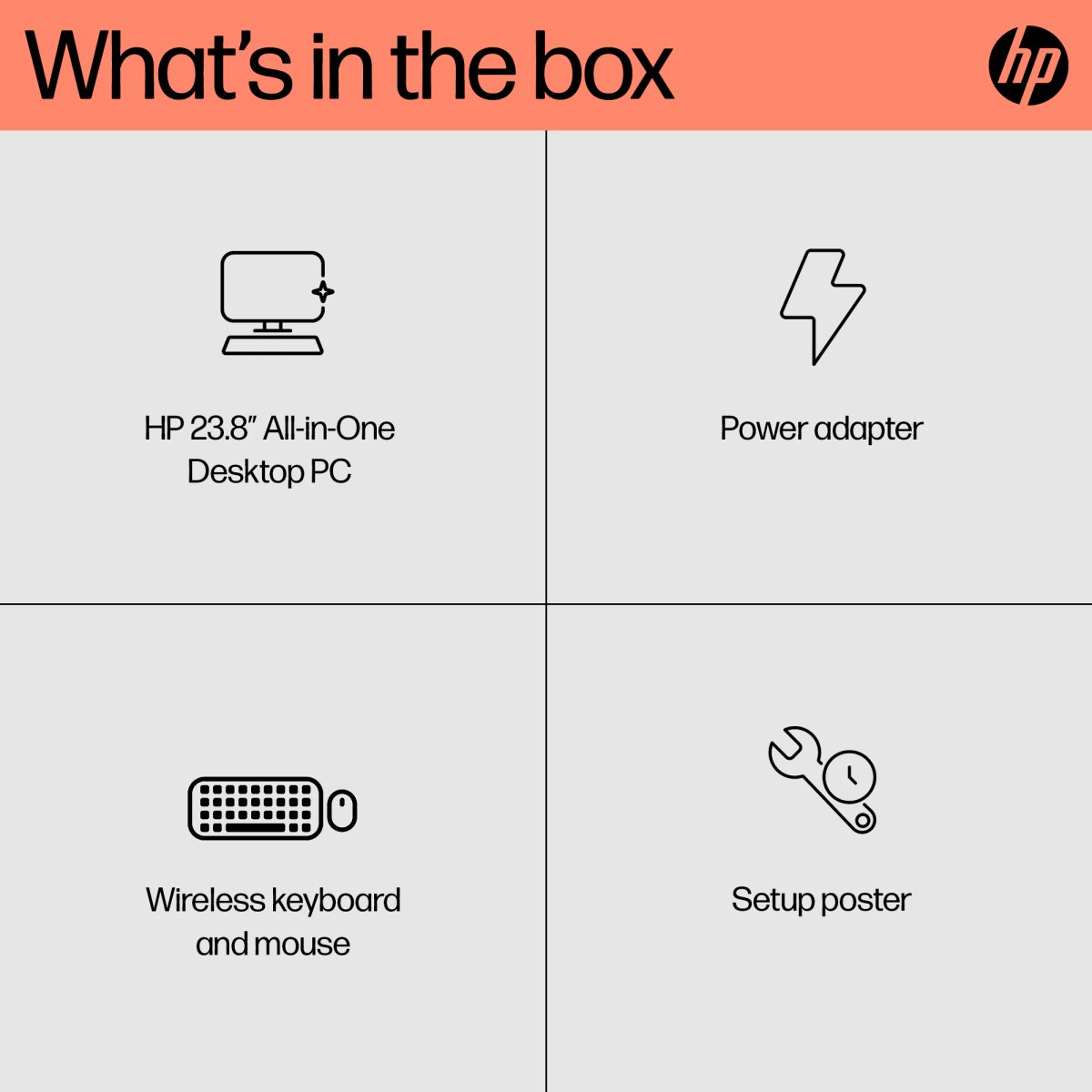HP All-in-One 24-cr0003na AMD Ryzen™ 5 7520U 60.5 cm (23.8") 1920 x 1080 pixels All-in-One PC 8 GB LPDDR5-SDRAM 512 GB SSD Windows 11 Home Wi-Fi 6 (802.11ax) White - Image 5