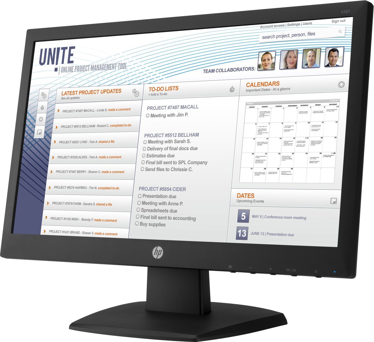 HP V197 computer monitor 47 cm (18.5") 1366 x 768 pixels WXGA LED Black - Image 2