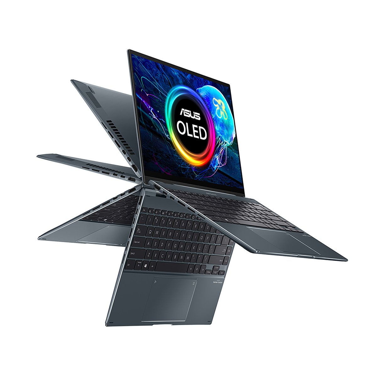ASUS Zenbook 14 Flip OLED UP5401ZA-KN056W Intel® Core™ i5 i5-12500H Hybrid (2-in-1) 35.6 cm (14") Touchscreen 2.8K 16 GB LPDDR5-SDRAM 512 GB SSD Wi-Fi 6E (802.11ax) Windows 11 Home Grey - Image 2