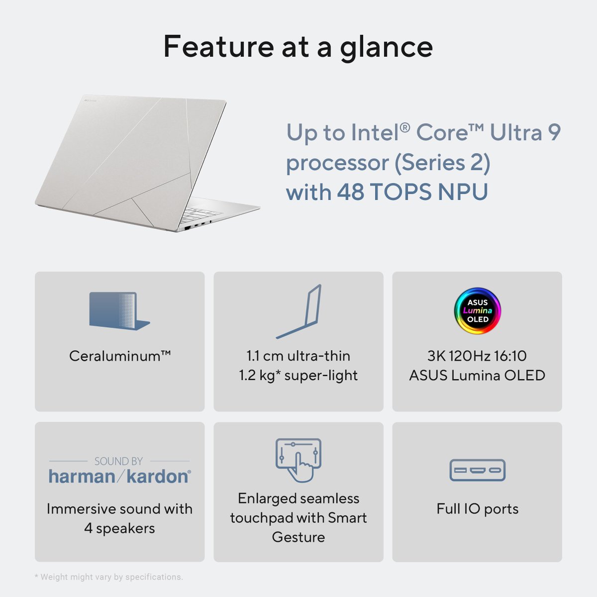ASUS Zenbook S14 UX5406SA-PZ301W Copilot+ PC Intel Core Ultra 9 288V Laptop 35.6 cm (14") Touchscreen 3K 32 GB LPDDR5x-SDRAM 1 TB SSD Wi-Fi 7 (802.11be) Windows 11 Home White - Image 16