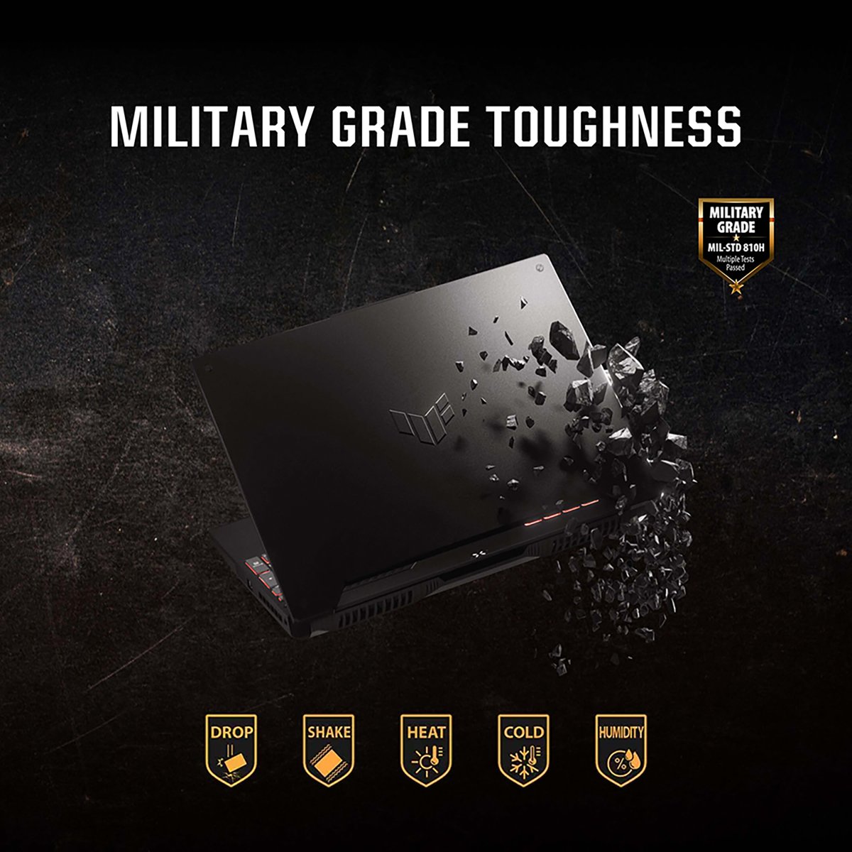 ASUS TUF Gaming A15 FA507NV-LP025W AMD Ryzen™ 5 7535HS Laptop 39.6 cm (15.6") Full HD 16 GB DDR5-SDRAM 512 GB SSD NVIDIA GeForce RTX 4060 Wi-Fi 6 (802.11ax) Windows 11 Home Black, Grey - Image 5