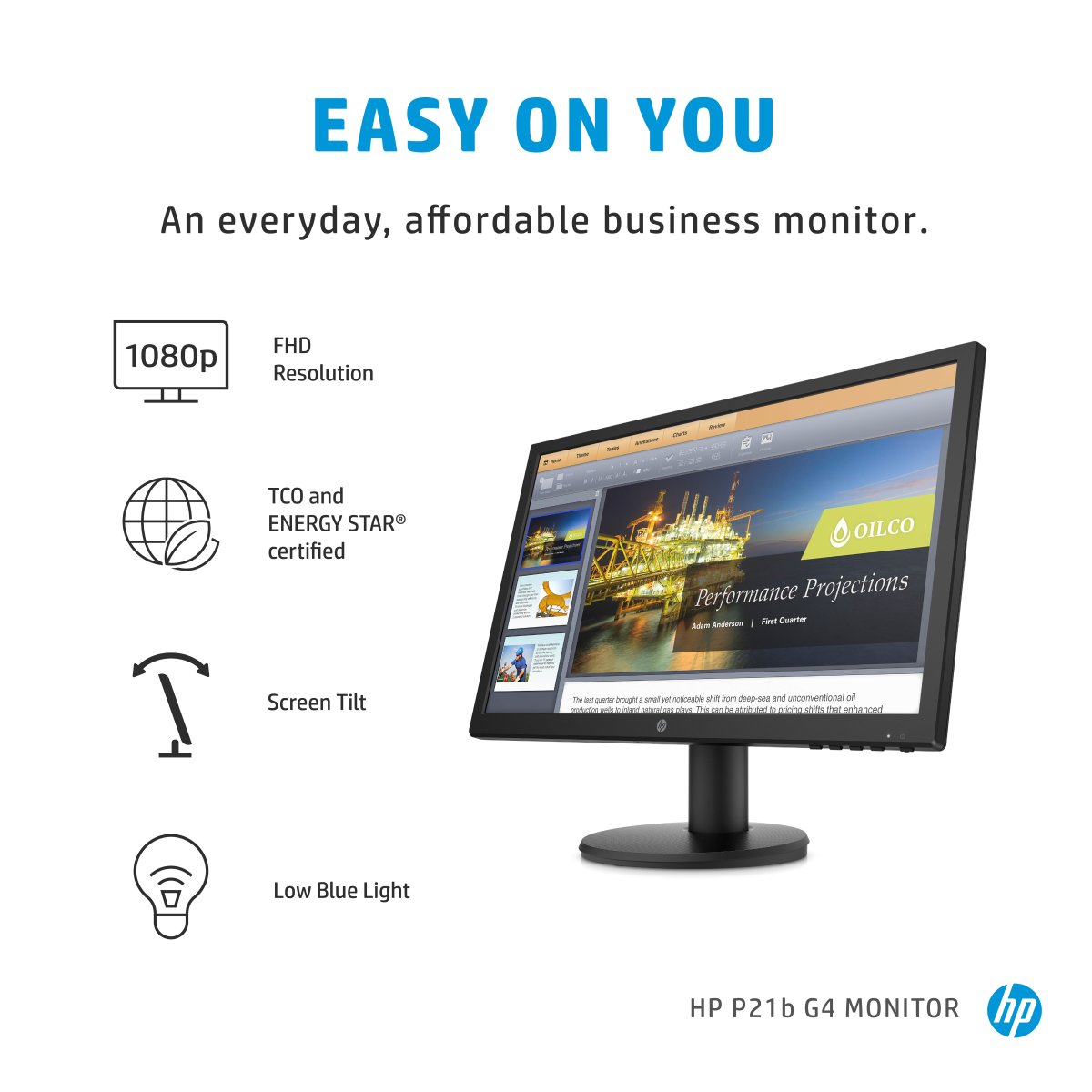 HP P21b G4 computer monitor 52.6 cm (20.7") 1920 x 1080 pixels Full HD LED Black - Image 8