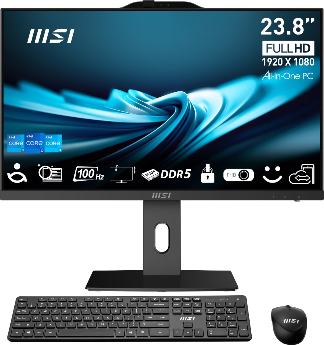 MSI PRO AP242P 14M Intel® Core™ i3 i3-14100 60.5 cm (23.8") 1920 x 1080 pixels All-in-One PC 8 GB DDR5-SDRAM 256 GB SSD Windows 11 Pro Wi-Fi 6E (802.11ax) Black