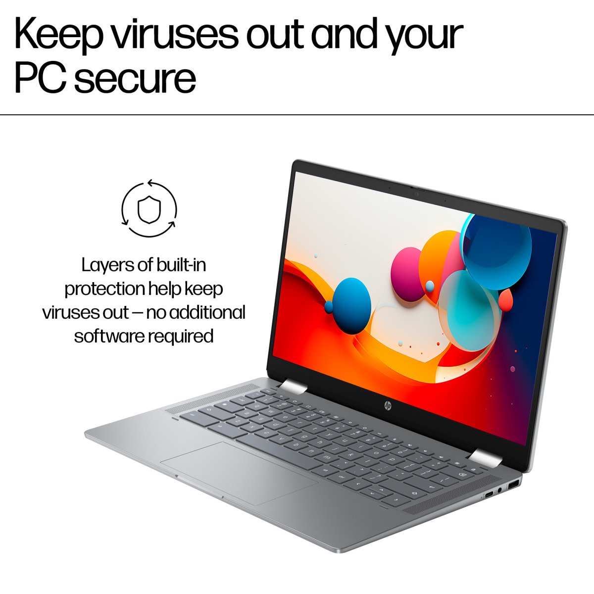 HP Chromebook x360 14b-cd0001na 14-inch FHD Touchscreen Intel N200 8GB 128GB eUFS ChromeOS Silver - Image 11