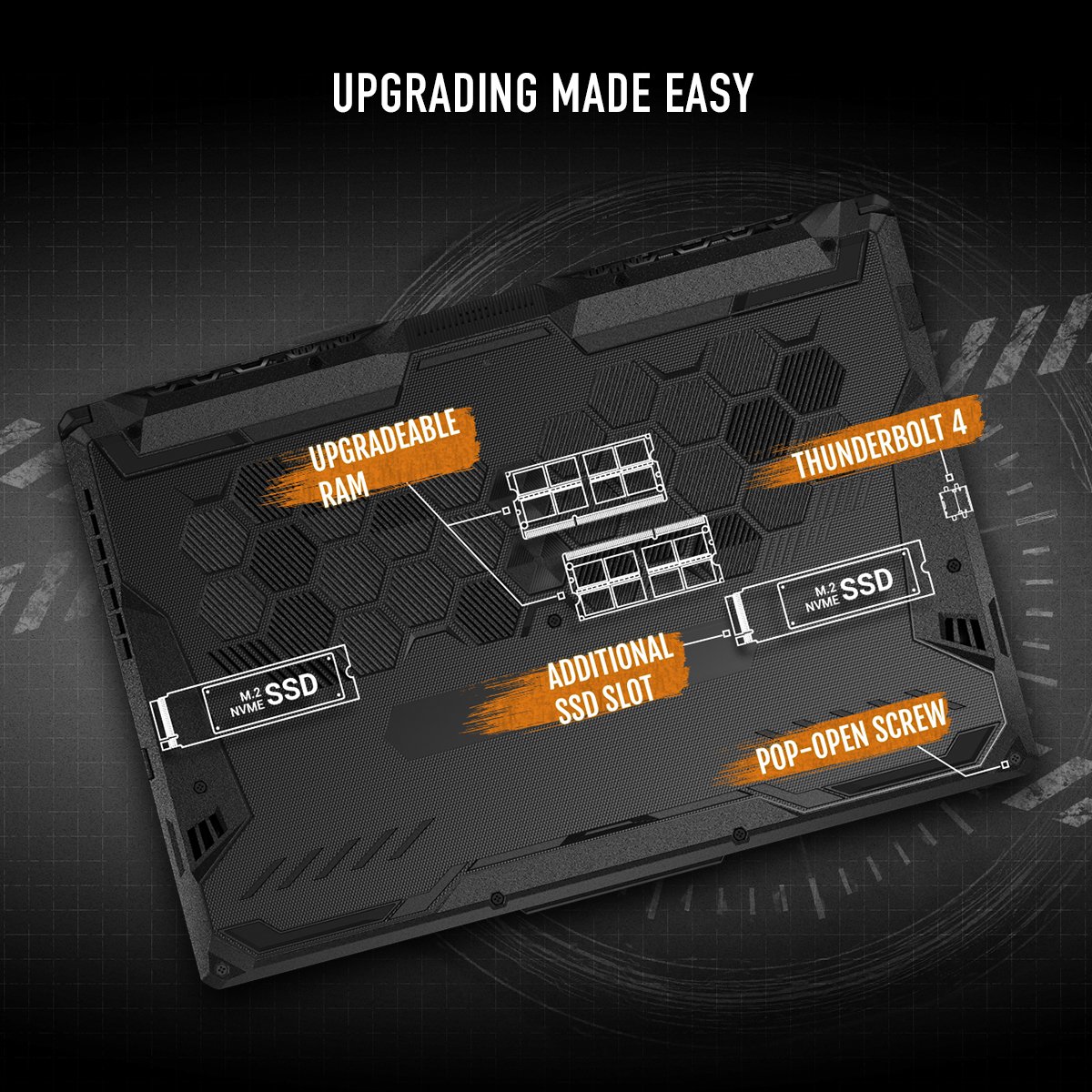 ASUS TUF Gaming F15 FX506HEB-HN145W Intel® Core™ i5 i5-11400H Laptop 39.6 cm (15.6") Full HD 8 GB DDR4-SDRAM 512 GB SSD NVIDIA GeForce RTX 3050 Ti Wi-Fi 6 (802.11ax) Windows 11 Home Black, Grey - Image 12
