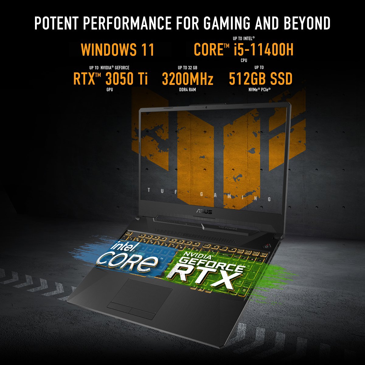 ASUS TUF Gaming F15 FX506HEB-HN145W Intel® Core™ i5 i5-11400H Laptop 39.6 cm (15.6") Full HD 8 GB DDR4-SDRAM 512 GB SSD NVIDIA GeForce RTX 3050 Ti Wi-Fi 6 (802.11ax) Windows 11 Home Black, Grey - Image 9