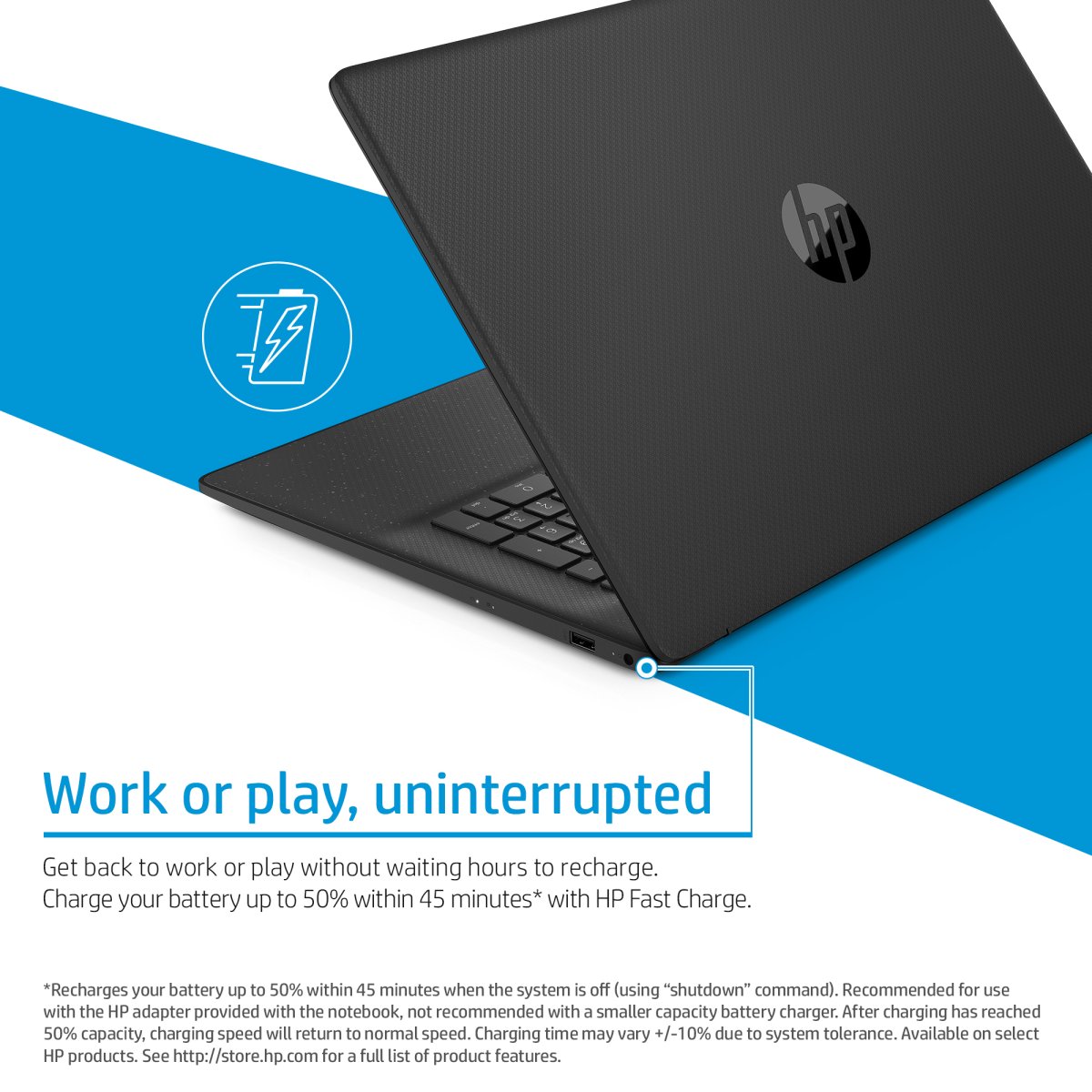 HP 17-cn0104na Intel® Pentium® Silver N5030 Laptop 43.9 cm (17.3") Full HD 4 GB DDR4-SDRAM 128 GB SSD Wi-Fi 5 (802.11ac) Windows 11 Home in S mode Black - Image 3