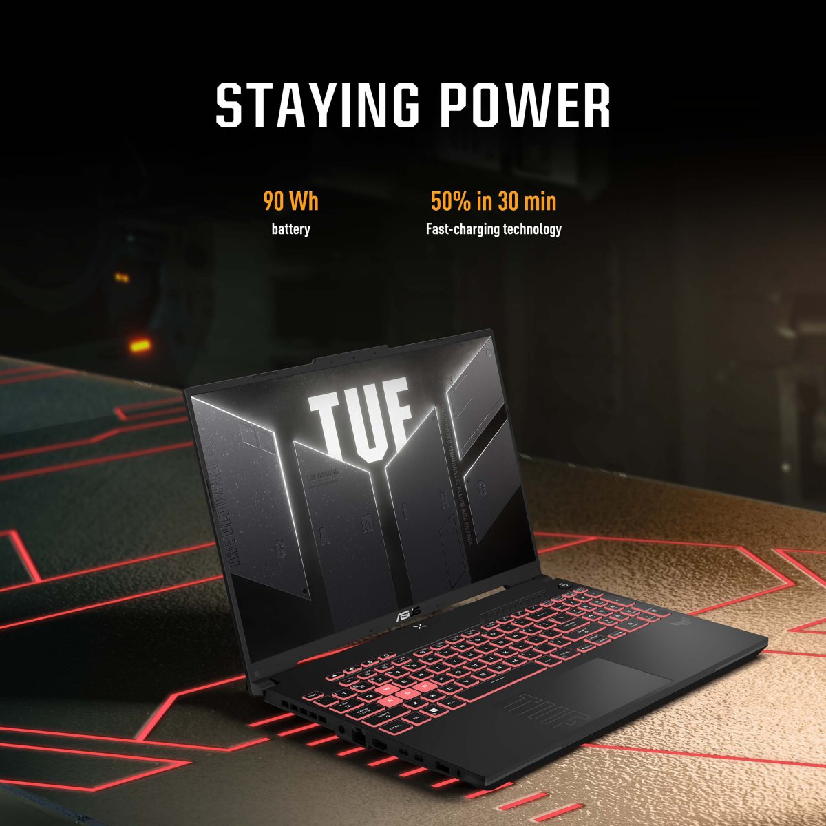 ASUS TUF Gaming A16 FA607PV-RL124W AMD Ryzen™ 9 7940HX Laptop 40.6 cm (16") WUXGA 16 GB DDR5-SDRAM 1 TB SSD NVIDIA GeForce RTX 4060 Wi-Fi 6 (802.11ax) Windows 11 Home Black, Grey - Image 14
