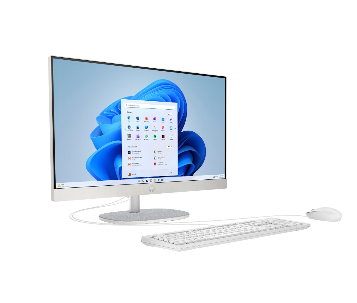 HP All-in-One 24-cr0003na AMD Ryzen™ 5 7520U 60.5 cm (23.8") 1920 x 1080 pixels All-in-One PC 8 GB LPDDR5-SDRAM 512 GB SSD Windows 11 Home Wi-Fi 6 (802.11ax) White - Image 2