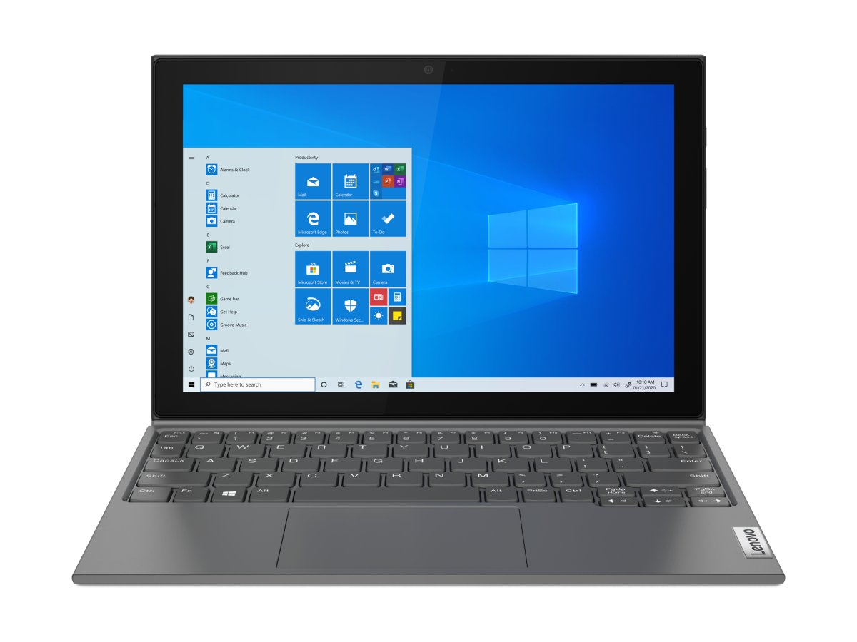 Lenovo IdeaPad Duet 3 10IGL5 Intel® Pentium® Silver N5030 Hybrid (2-in-1) 26.2 cm (10.3") Touchscreen WUXGA 8 GB DDR4-SDRAM 128 GB eMMC Wi-Fi 5 (802.11ac) Windows 11 Pro UK English Grey