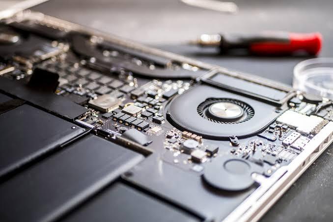 Laptop being repaired